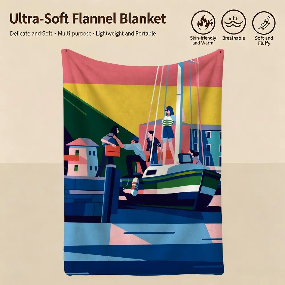 celebrity M-Matteo Berton-N Throw Warm Soft Flannel Blanket, Multi-use for Sofa Bed Camping Travel Nap