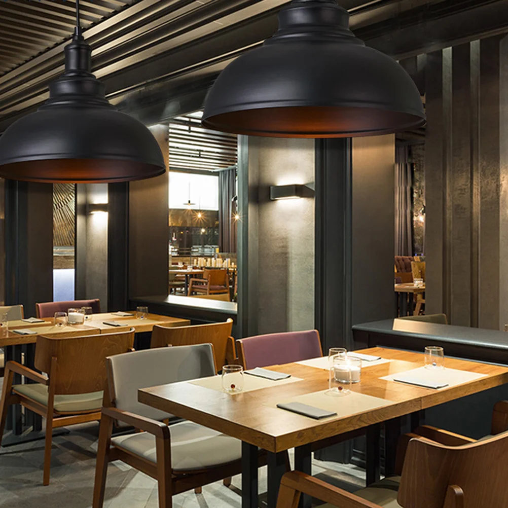 

1Pcs Black Retro Industrial Style Ceiling Lamp 30cm Vintage Single Head Iron Art Chandelier for Restaurant Bar Hotel Home