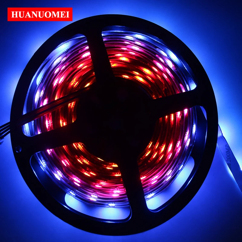 32LEDs/M HD107S Waterproof Outdoor Solar LED Strip Addressable RGB Tape 5050 SMD Flexible BLACK PCB Decor Digital Lamp 5V IP65