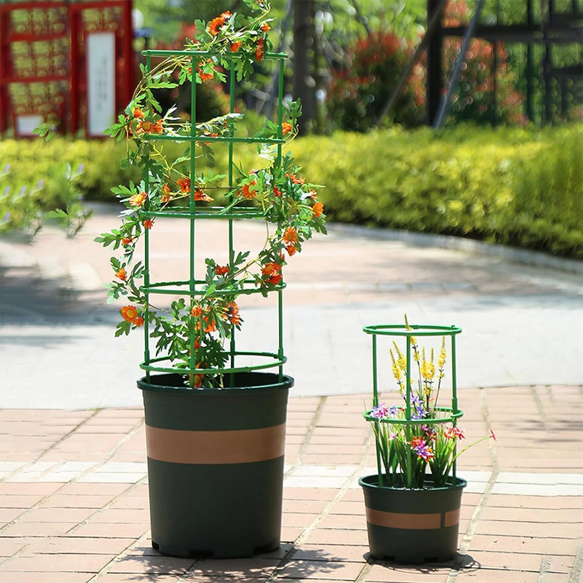 Garden Plant Support Cage Pile Frame Flower Grow Stand Fixing Rod Holder Plastic Semicircle Vine Climbing Bracket Bonsai Tool