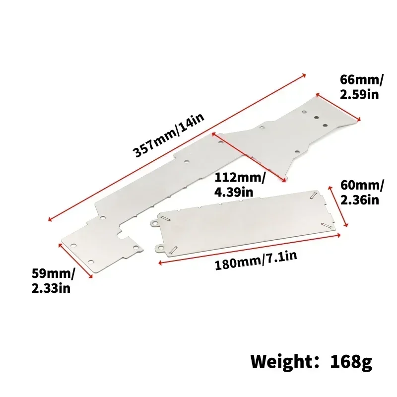 Plaque d'armure avant et arrière de châssis d'acier inoxydable, plaque anti-rayures pour TAMIYA XV-01 RC Accessoires de voiture Pièces de jouets 1 PC