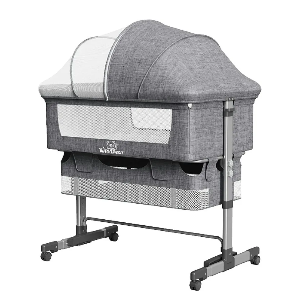 

Baby Bassinet, Bedside Sleeper,Foldable Baby Bed to Bed, Adjustable Portable Bed for Infant/Baby/Newborn,with Mosquito Nets