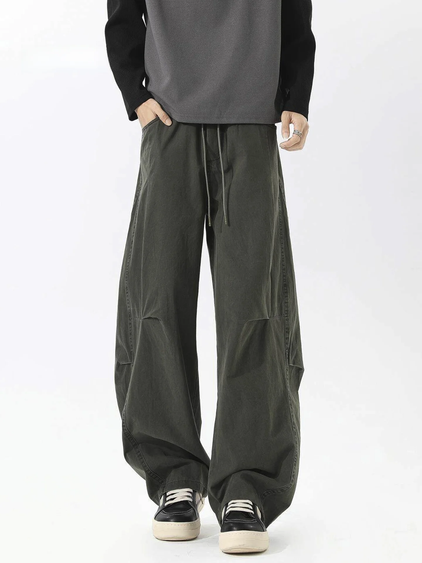 

Американские винтажные рабочие брюки в стиле милитари для мужчин, осенне-зимние повседневные прямые широкие брюки