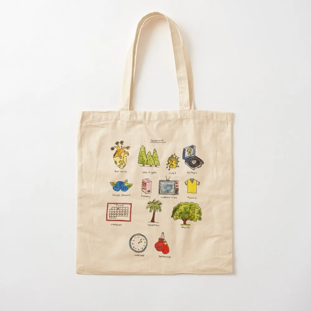 Landmark Doodle Tote Bag shoping bag large size bags reusable shopping bags