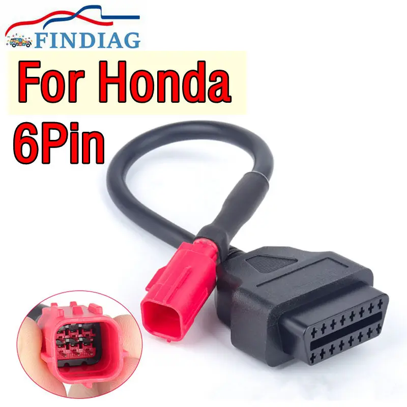 

Новейший разъем для HONDA 6PIN OBD2, удлинительный кабель для мотоцикла, диагностический инструмент, провода двигателя OBD