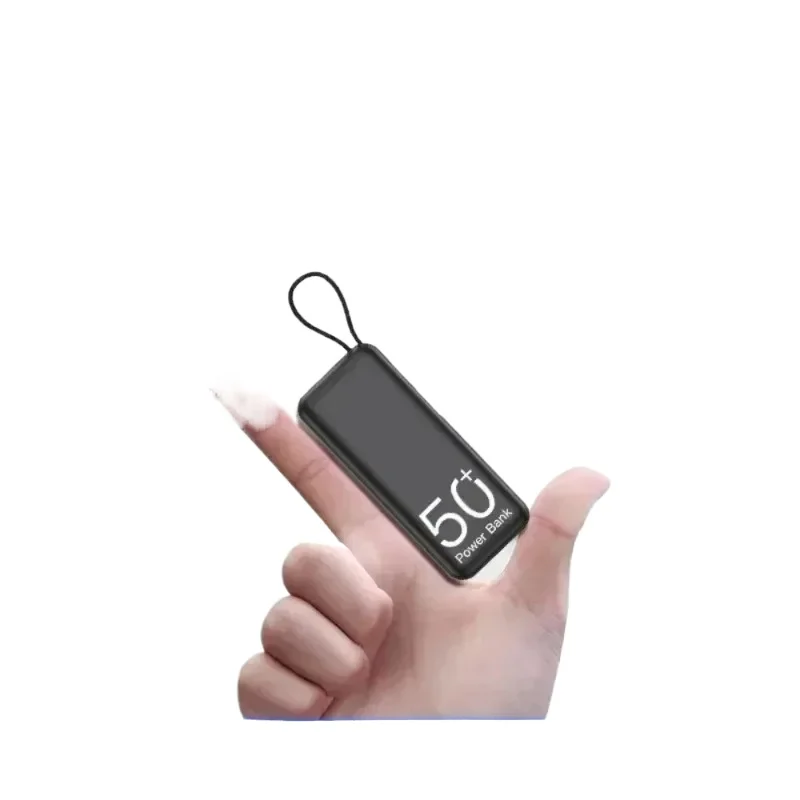 For Outdoor Emergency Power Banks Station Mini Power Bank Built-in Cable Portable Battery Pack 5000mAh