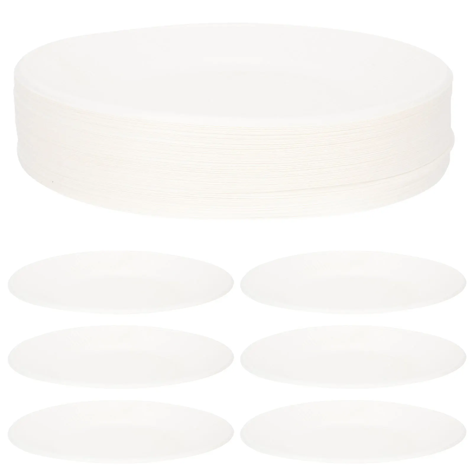 

50pcs Eco-Friendly White Paper Plates Disposable Food Serving Tableware For Party Wedding Birthday Biodegradable Bulk Craft Use