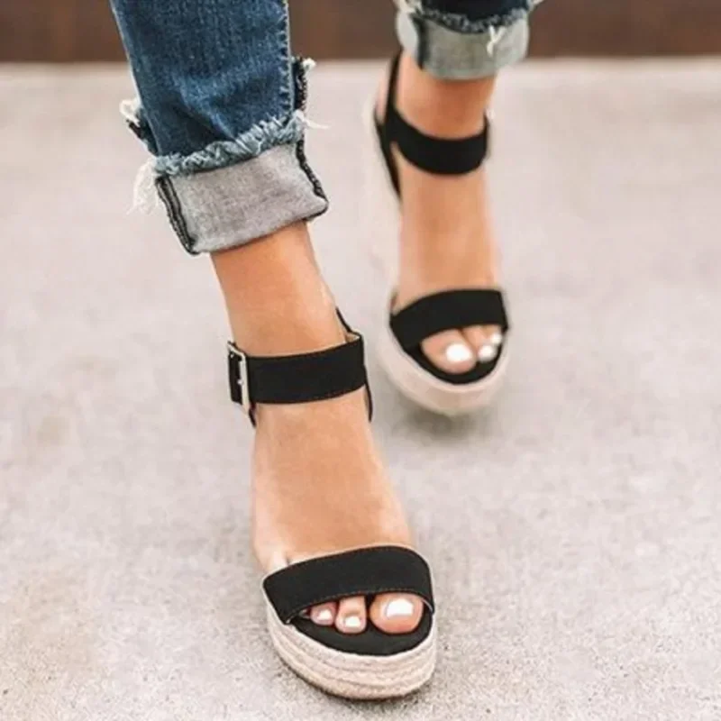 Women Leisure Wedges Heeled Wedge heel serpentine sandals Summer New Sandals Party Platform High Heels Shoes sandalias