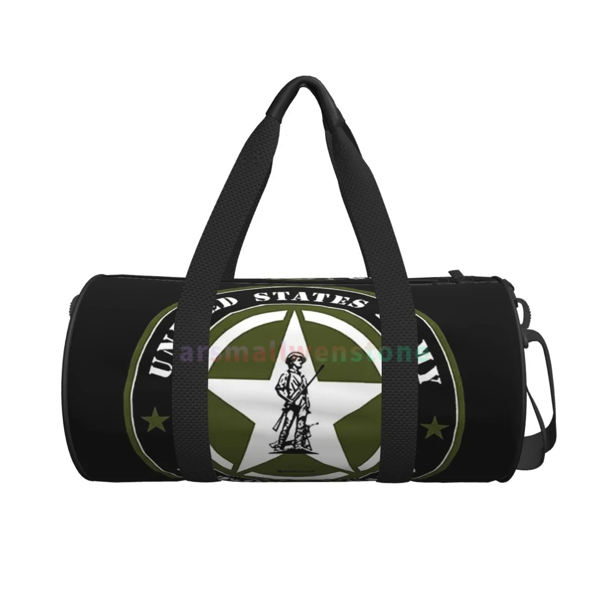 United States Army National Guard Green Travel Duffle Bag Yoga Bag Workout Durable Backpack Handbags Round Outdoor Fitness Bags