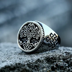 Beier Men Stainless Steel Viking Fashion Ring Good Detail Unique Man Amulet Personality Gift Jewelry Wholesale