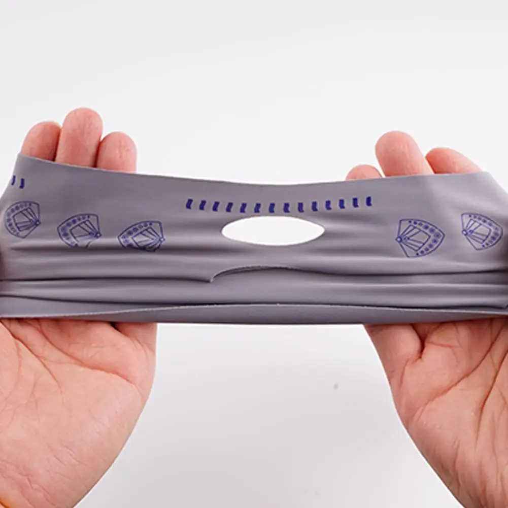 ﻿   Sangle faciale grise réutilisable, masque ligne en V, réducteur de Double menton, Patch mentonnière, ceinture en forme de V, masque facial en forme de V pour l'affaissement