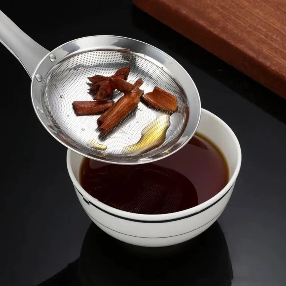 

1 шт., ложка для скиммера жира, тонкая сетка из нержавеющей стали, ситечко для скиммера, ложка для удаления жира и пены, кухонные инструменты