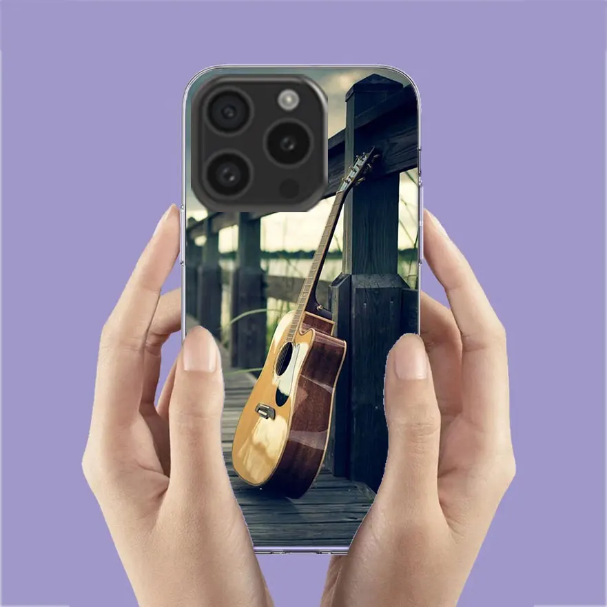 Bass Guitar Strings Music Guitares Instrument Clear Phone Case For Aplee iPhone 12 13 Mini 14+ 15 Plus 16 Pro Max Cover 11 Pro X