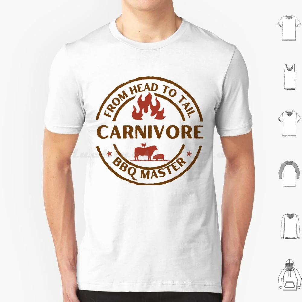 Carnivore From Head To Tail Bbq Master T Shirt 6xl Cotton Cool Tee Carnivore Diet Cow Omad Proper Human Diet Meat Beef Pork