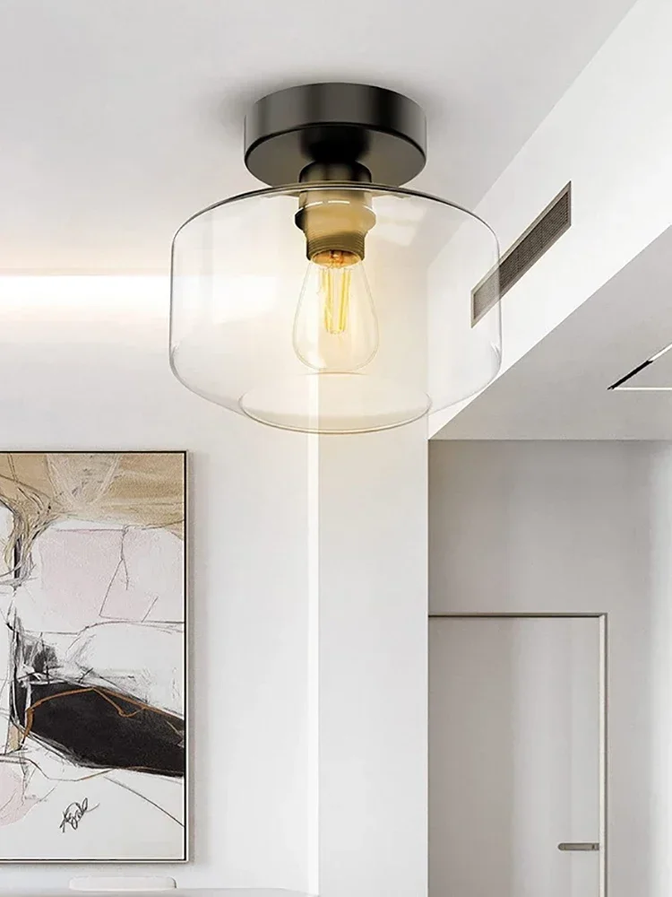 Nordic Modern Aisle Glass Ceiling Lamp Home Lighting LED For Bedroom Living Room Corridor Light Balcony Lights Home Decorations