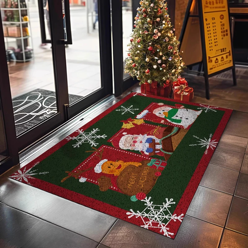 

Christmas new red festive home floor mat decoration Christmas tree