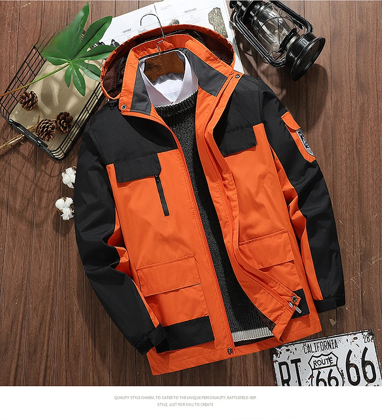 Jaket ukuran Plus untuk pria, tahan angin, tahan hujan, Hiking, berkemah, pakaian luar ruangan ukuran besar 8xl 7xl 6xl