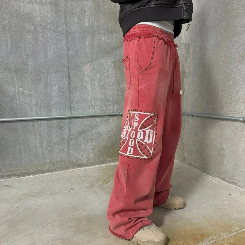 

2025 American Retro Fashion Stripes Pants New Hip Hop Men Women Jogger Drawstring Sweatpants Oversize Cargo Trousers Streetwear