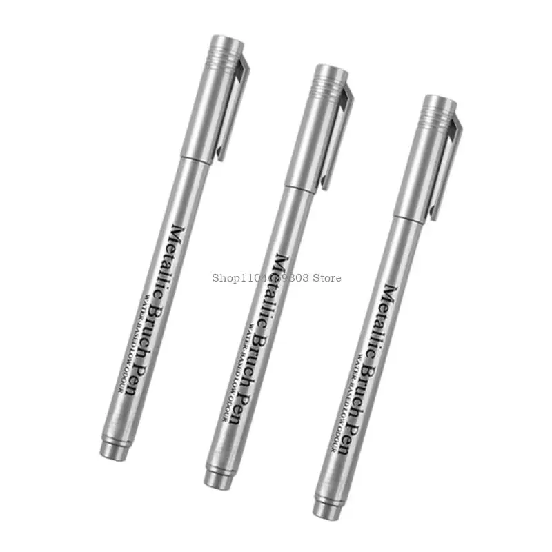 3Pcs Metallic Paint Pen Water Resistant Glittering Marker Pen For Card Making - Image 3