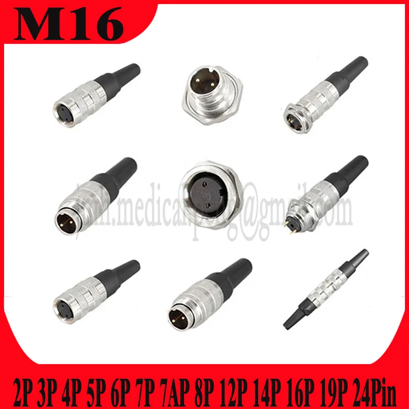 

M16 2 3 4 5 6 7 8P Waterproof IP67 Aviation Male Plug And Female Socket Fixed And Movable Sensor Connector Screw Thread Locking