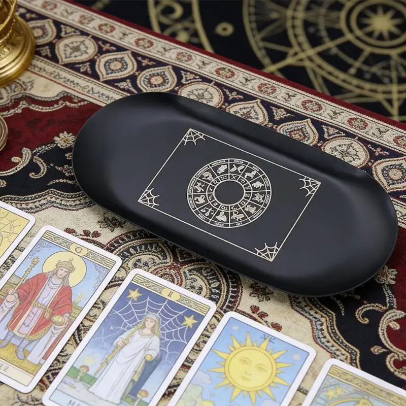 

Подставка для свечи Таро из нержавеющей стали, поднос, подсвечник ведьмы, тарелка для настольных игр и украшений 24BD