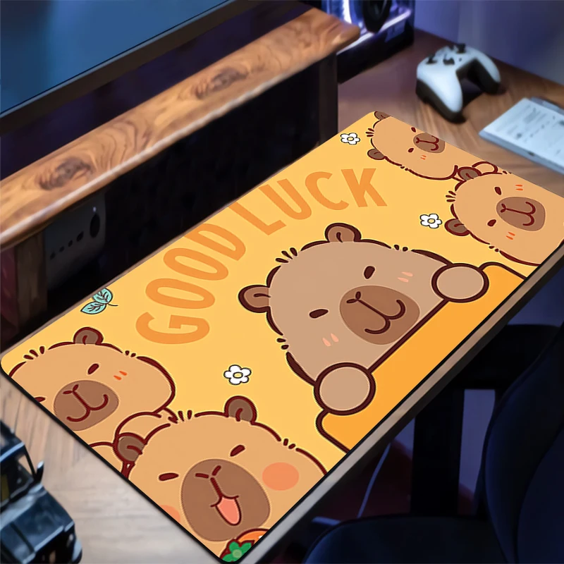 

Mouse Pad Design Non-Slip Desk Mat Exquisite Gaming Capybara Accessories Stitched Edges For Home And Game For Gamer Mousepad