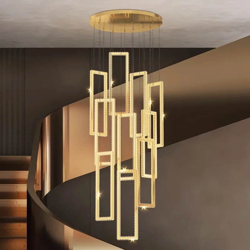 Modern home decor led lights pendant light lamps forstaircase Chandeliers for living room hanging light indoor lighting