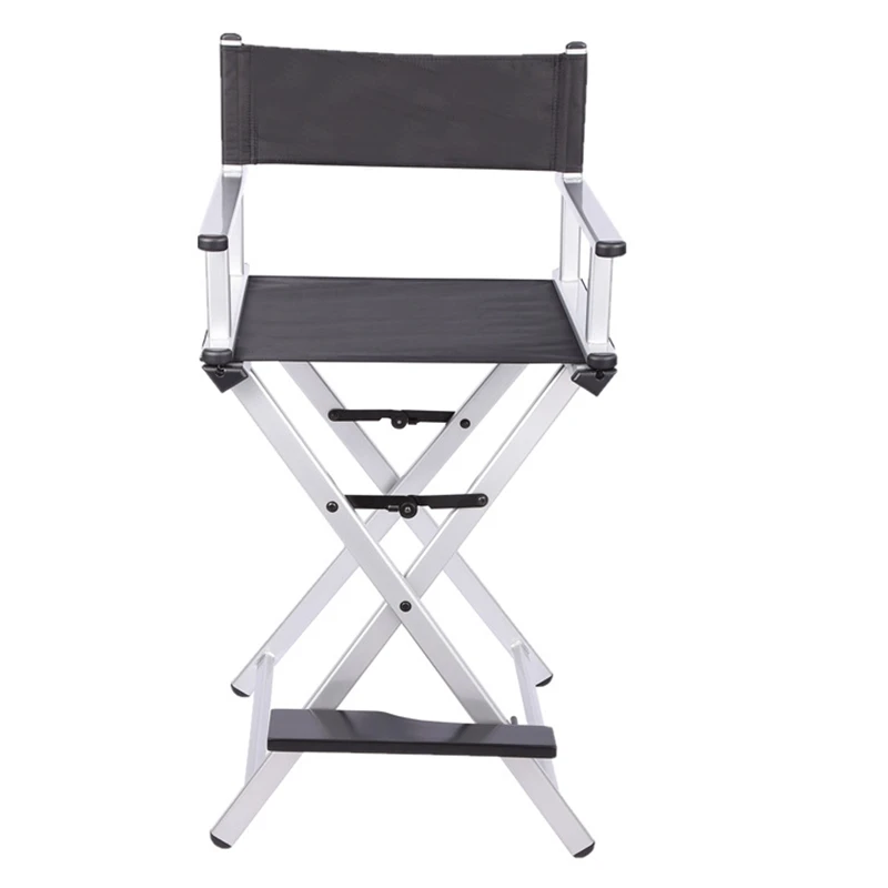 Aluminum alloy folding makeup chair with high foot backrest director\'s chair outdoor portable hair styling chair