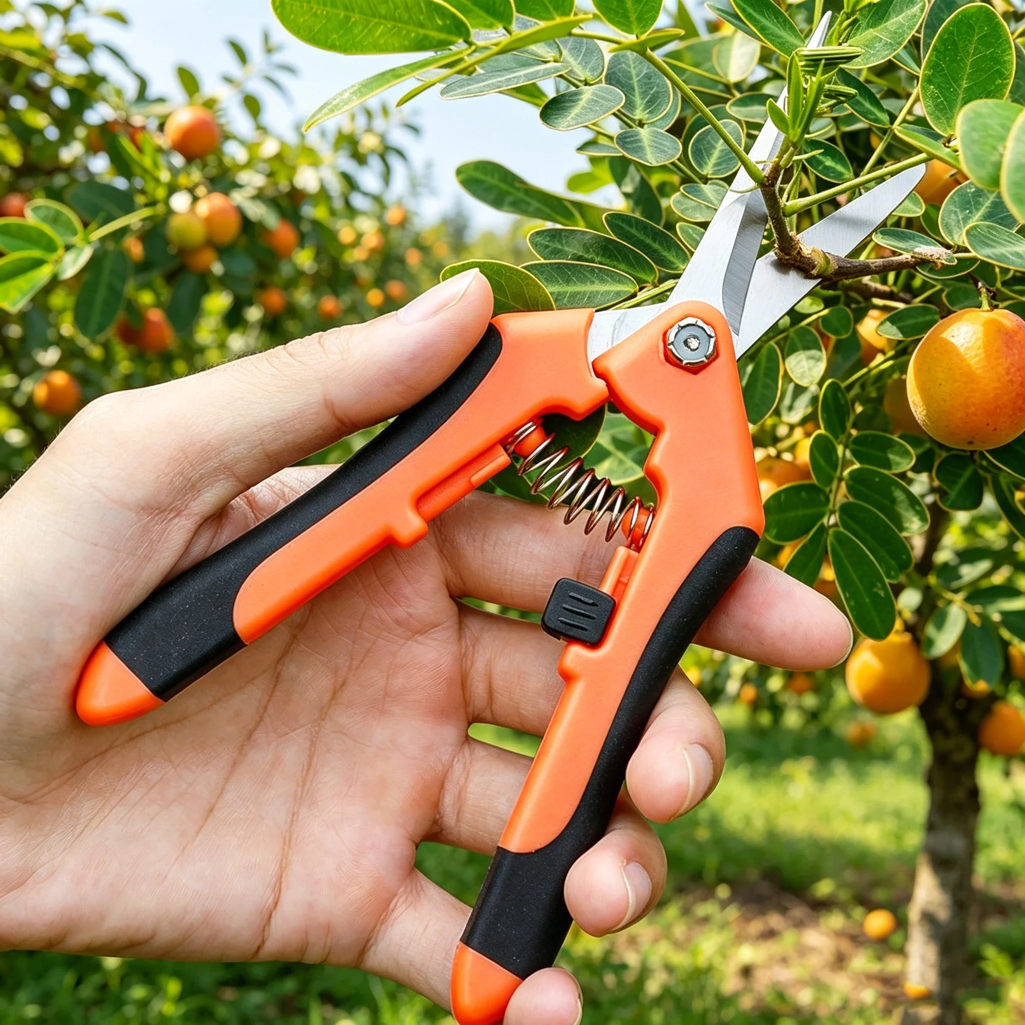 Straight Blade Effortless Pruning Shears for Vineyards - Sharp Fruit Picking Scissors for Garden, Bonsai & Harvesting