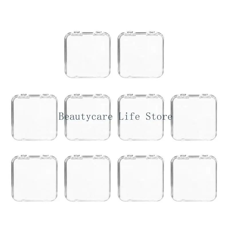 652C 10 PCS Clear Appuyez sur Boîte rangement à ongles pour les fournitures salon faux ongles