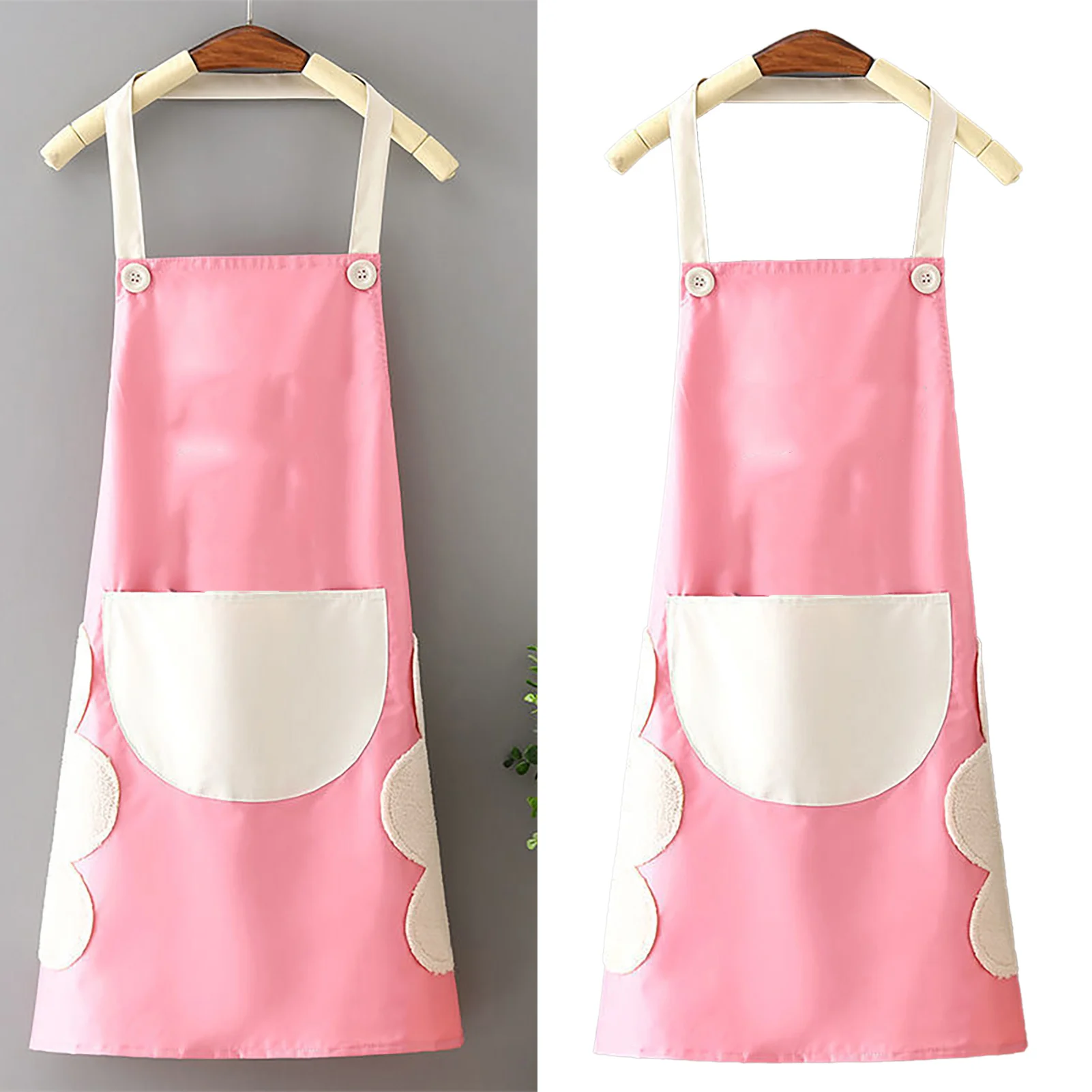 PVC Cooking Apron Waterproof Anti Oil Cute Cartoon Style Bright Colors Kitchen Apron For Family Restaurant