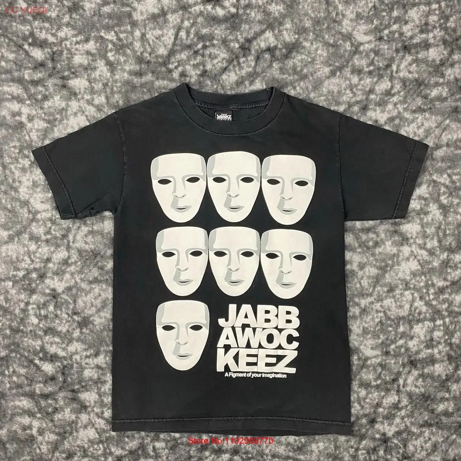 Футболка Jabbawockeez Figment of Imagination, мужская, размер S, черная, сделано в США, винтажная, с эффектом потертости, модный топ для повседневной носки, homme