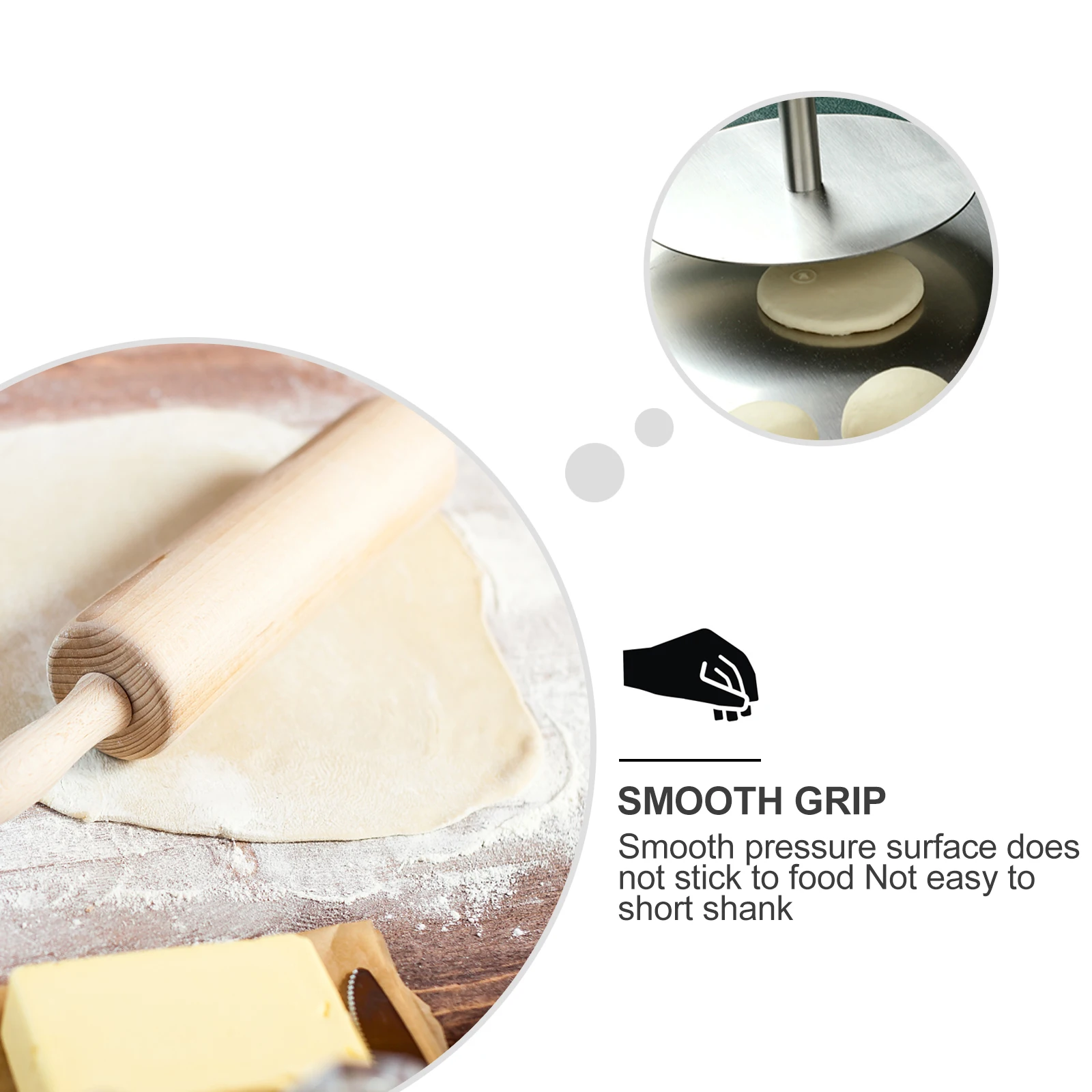 

Stainless Steel Cake Presser Kitchen Gadget Meat Pie Maker Baking Tool Dumpling Skin Pressing Tool Easy Clean Home Use Small