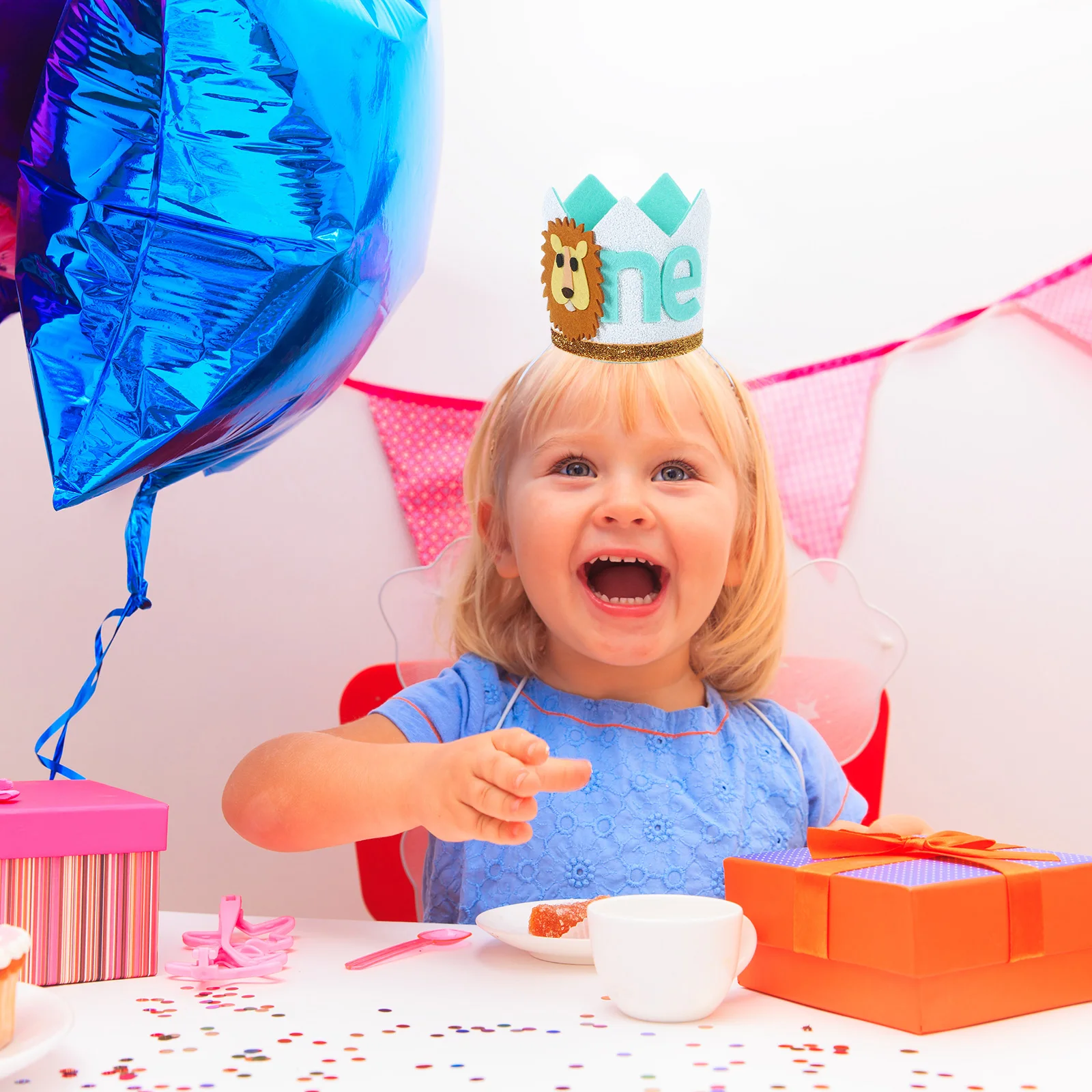 

Lion Crown Headband Baby Girl First Birthday Party Hat Photo Prop Elastic Comfortable Baby Crown 1st Birthday Party Hat