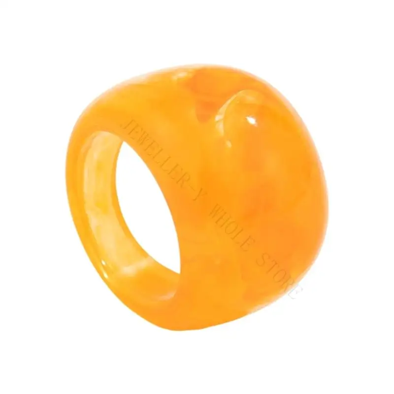 R7UF Comfortable Fit Unisex Rings Resin Texture Suitable for Casual or Formal Outfits