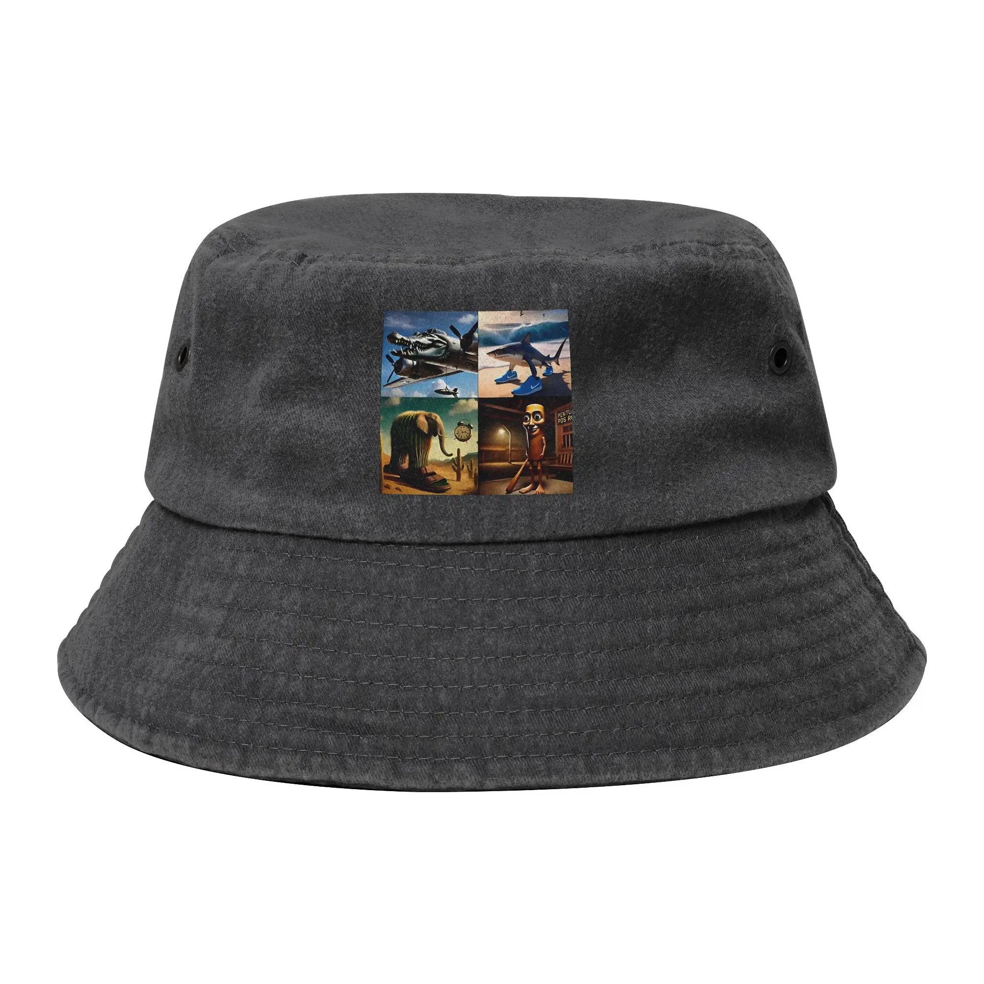 Vocation Tralalero Tralala  Bucket Hats Unisex Distressed Denim Sun Hat Italian Brainrot  Bob Fishing Caps