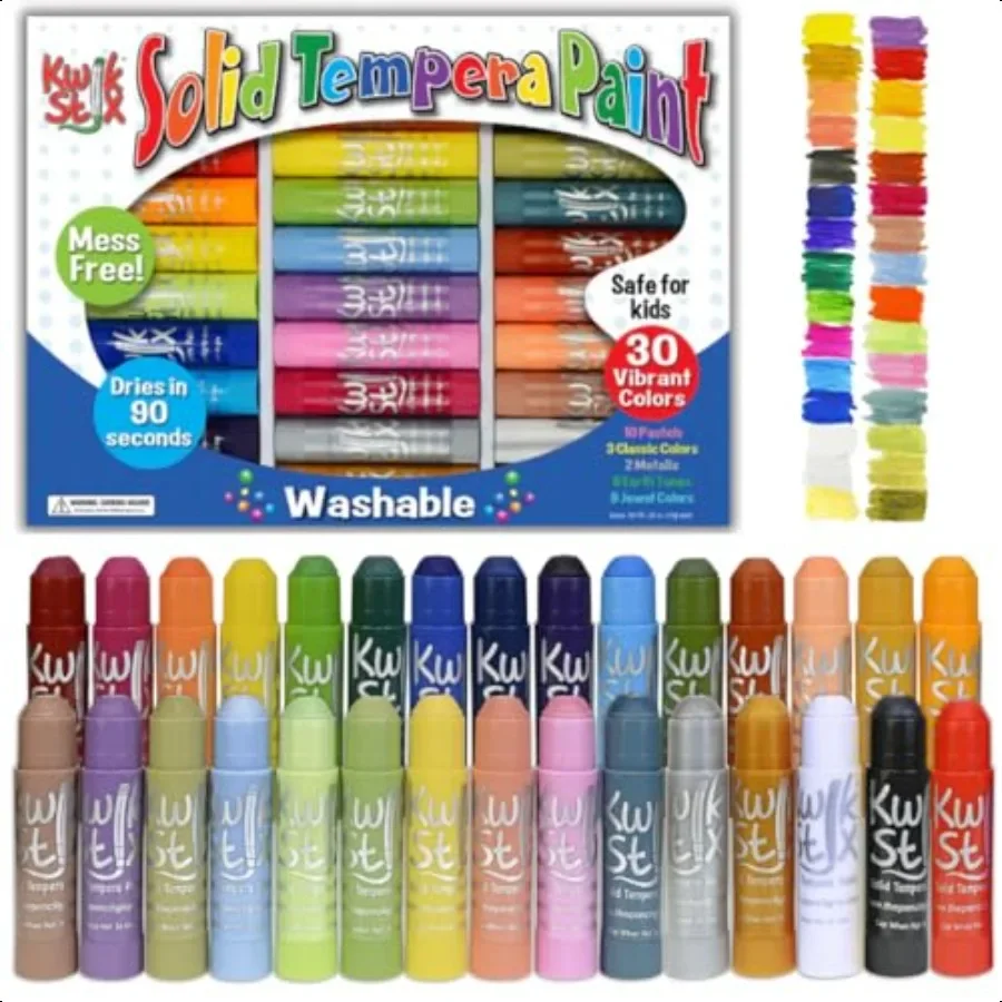 

Tempera Paint Art Set Colors 30 Count Pack of 1 Assorted