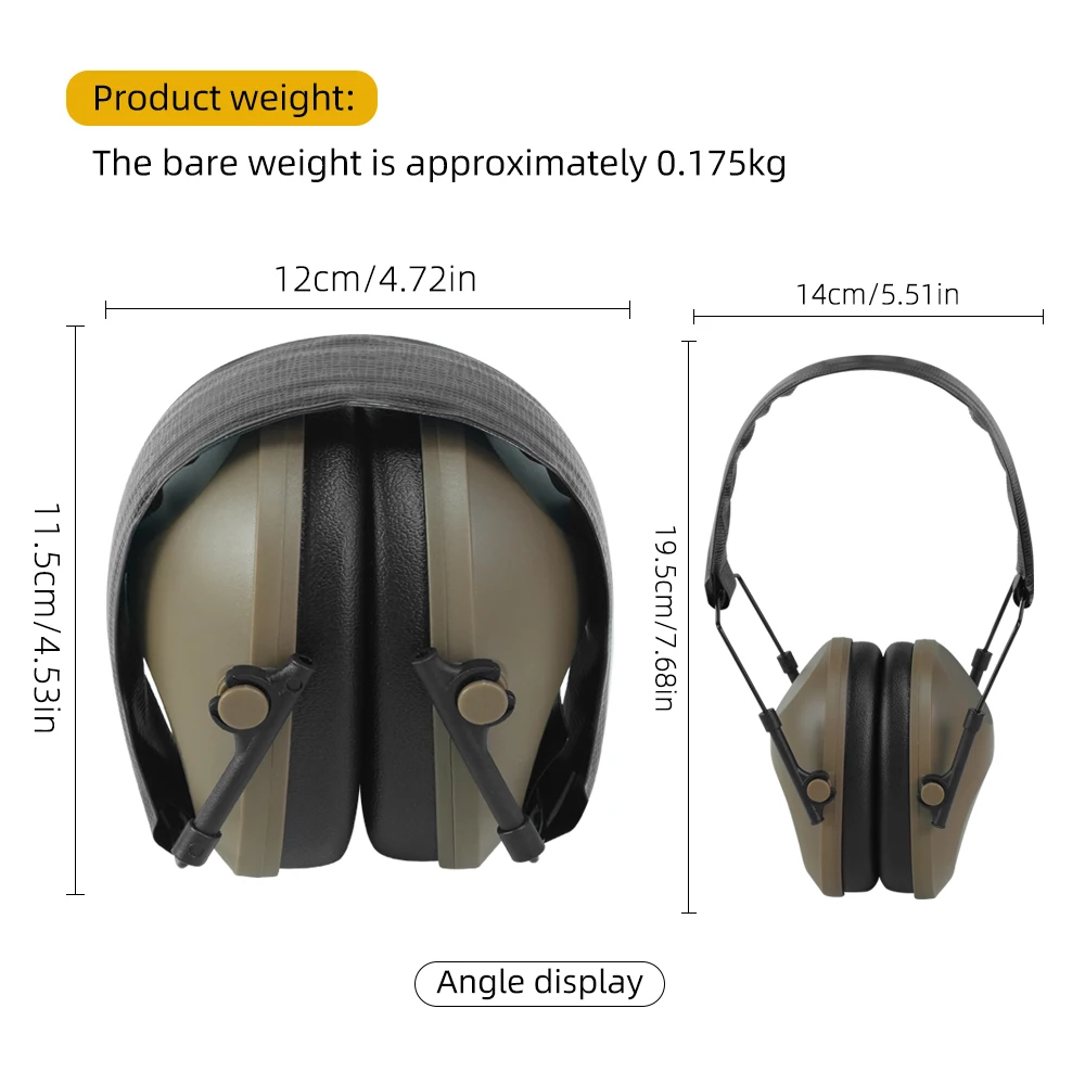 BOOIU Over-Ear Soundproof Ear Muffs - Tactical for Outdoor Activities & Airsoft