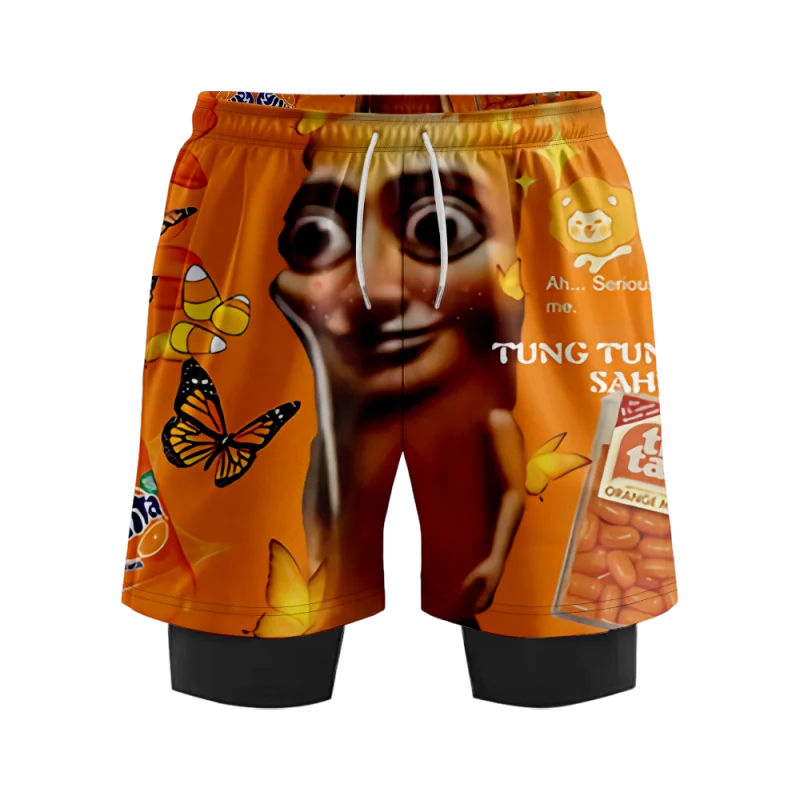 

TUNG TUNG SAHUR Merch с принтом, две шорты, косплей, женская и мужская модная повседневная уличная одежда