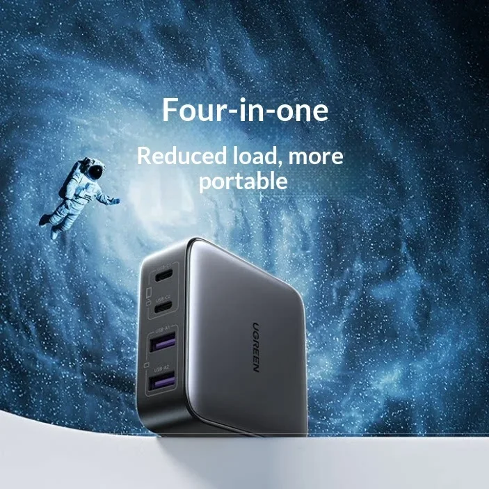 UGREEN 15150 GaN Charger CD327 65W Desktop Charging Station 2 USB-C 2 USB-A Ports for Laptops Phones Tablets