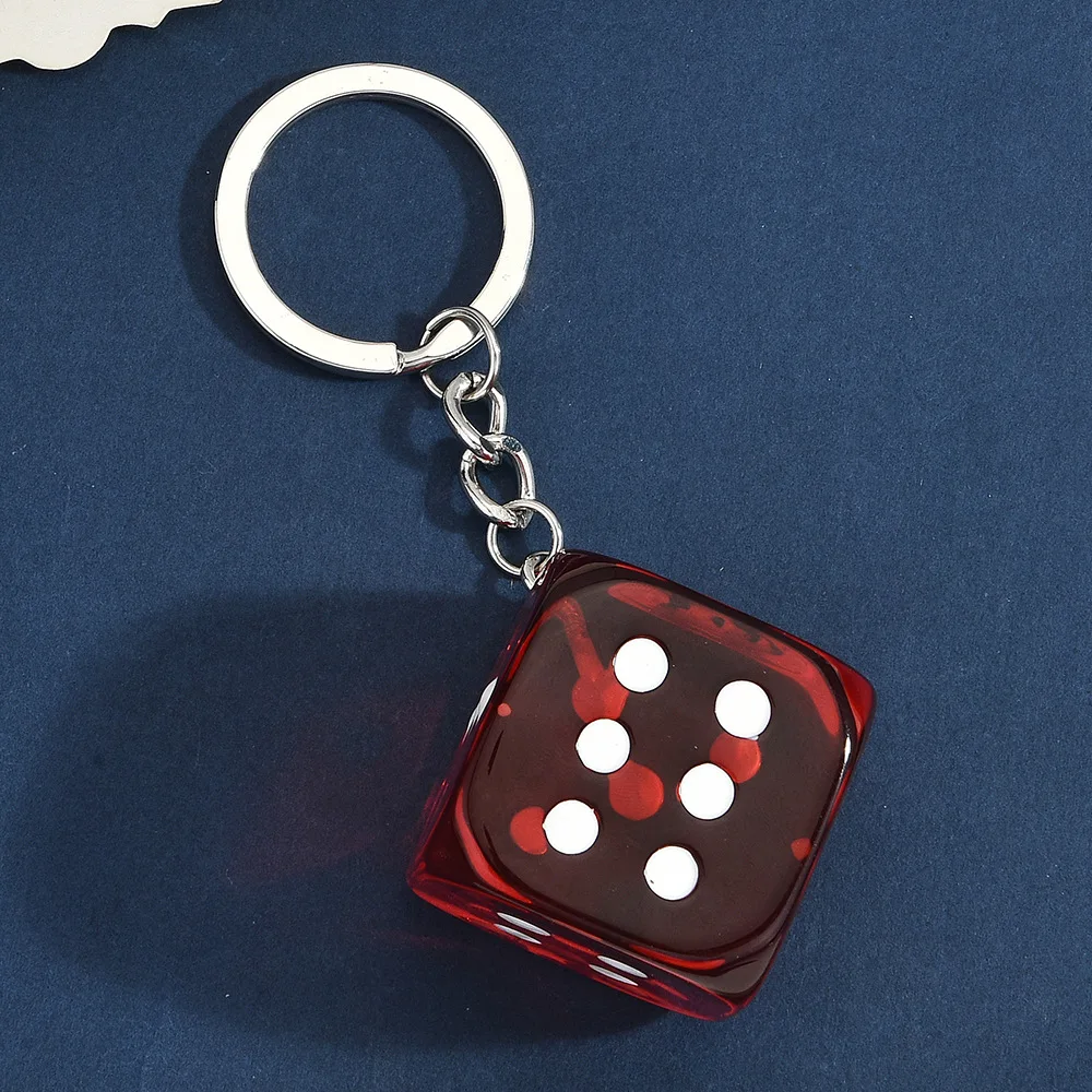 dice keychain Keyring Backpack Car Key Ring Hanging Jewelry Charm Pendant New