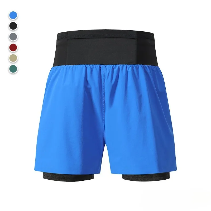 Men Women Trail Running Shorts Summer Outdoor Marathon Anti Exposure Two Layer