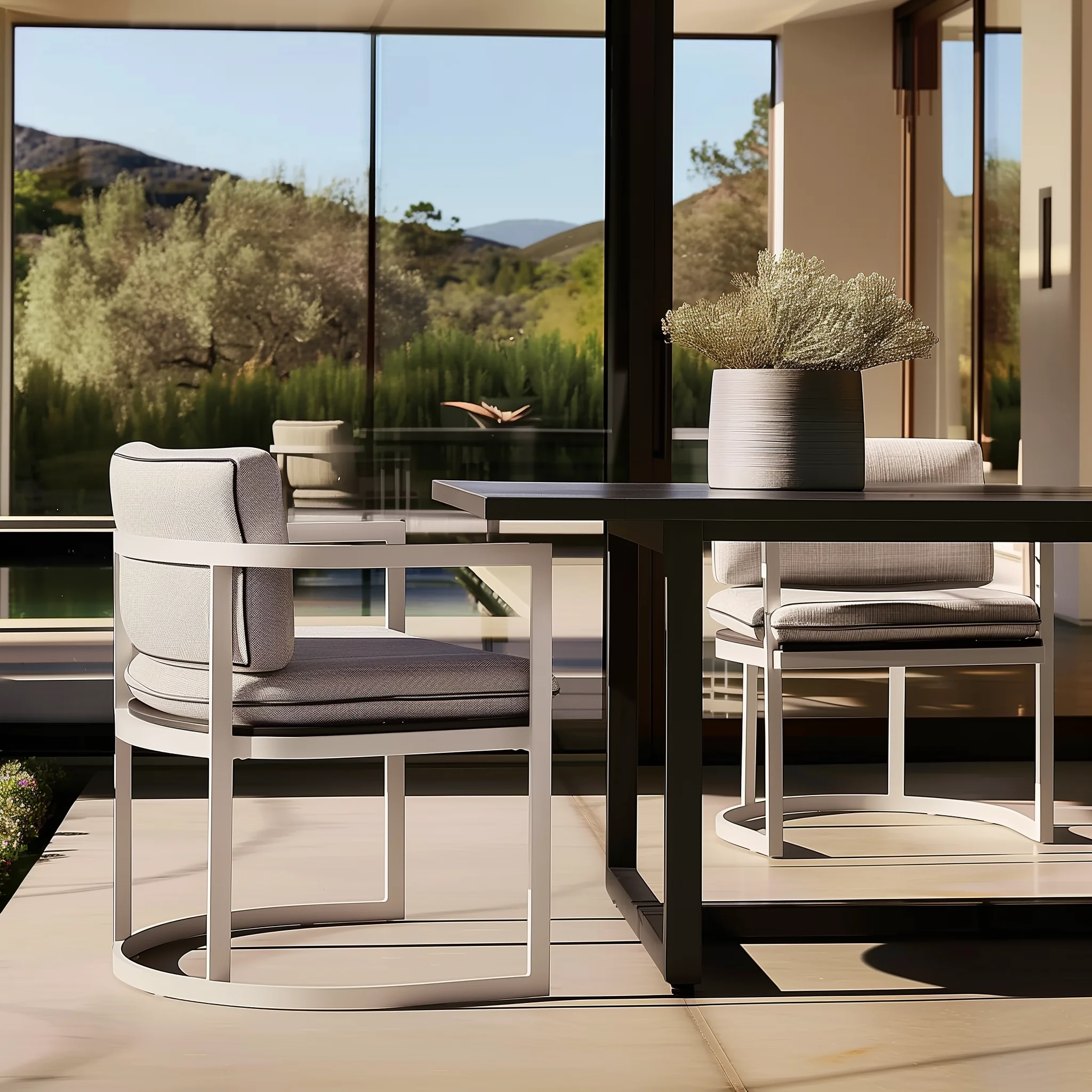Modern Aluminum Farmhouse Park Garden Sofa Set Durable High-quality Weather Resistant Waterproof Comfortable Living Room