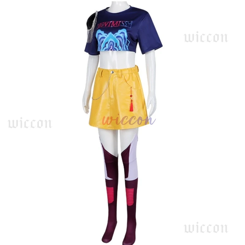 2025 شيطان الصيادين ميرا تأثيري KPOP البصرية فتاة الرصاص راقصة تأثيري الزي الملون حفلة الهالوين مثير الزي للمرأة