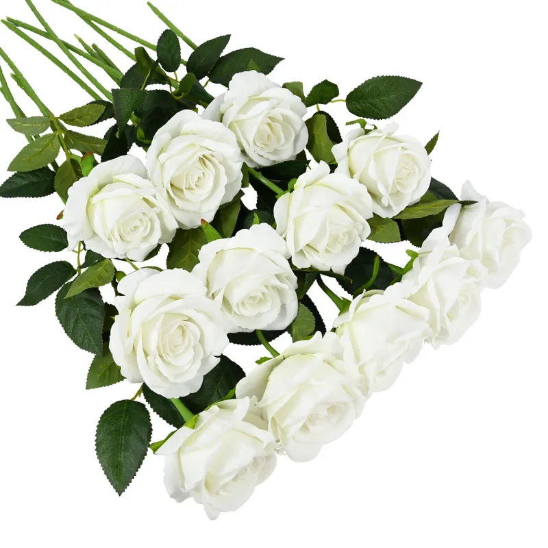 5/10Pcs Artificial Flowers Bouquet Red Silk Fake Rose Flower for Wedding Home Table Decoration Christmas Valentine\'s Day Gift
