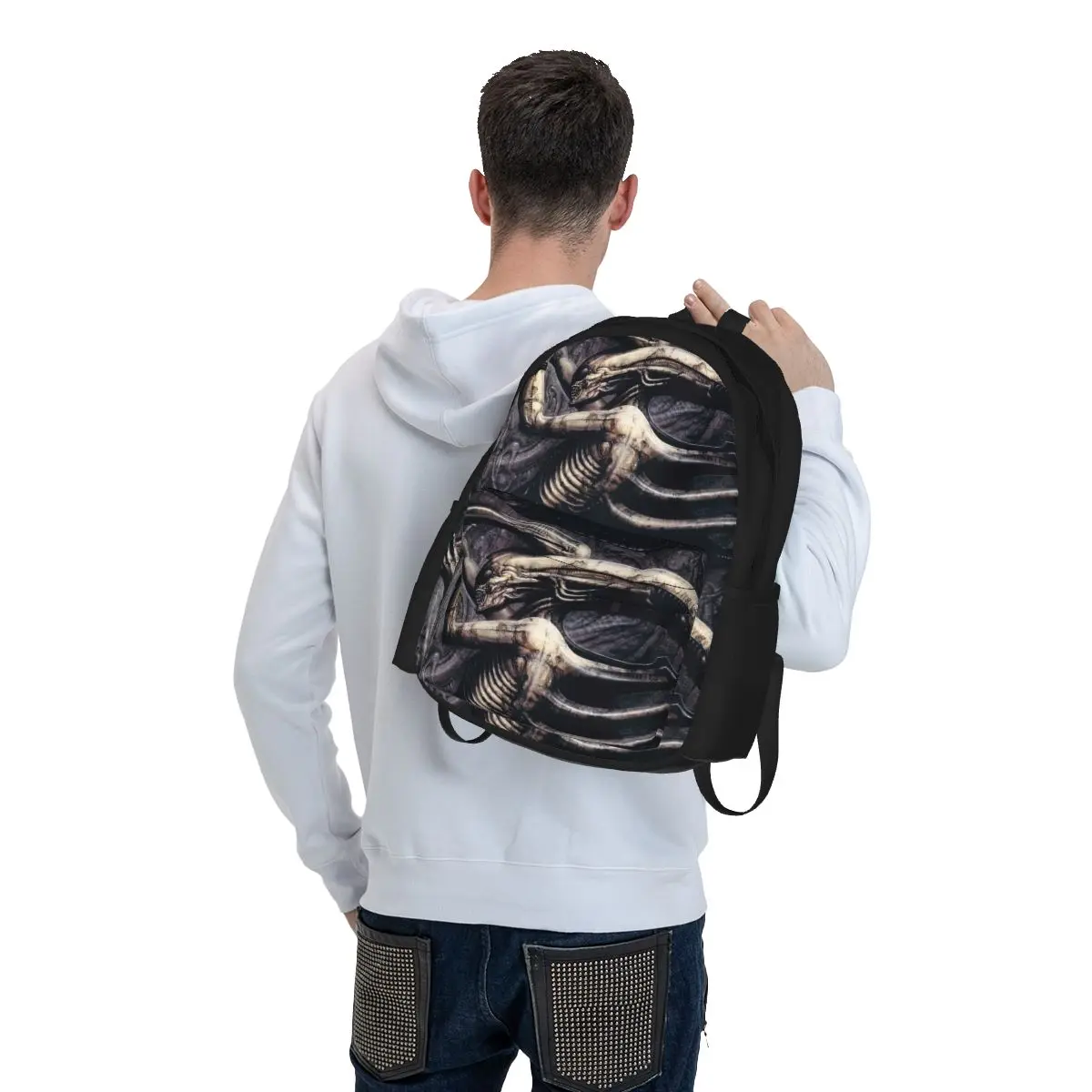 Alien Xenomorph HR Giger mochilas para niños y niñas, mochilas escolares de dibujos animados, mochila para computadora portátil, bolso de hombro