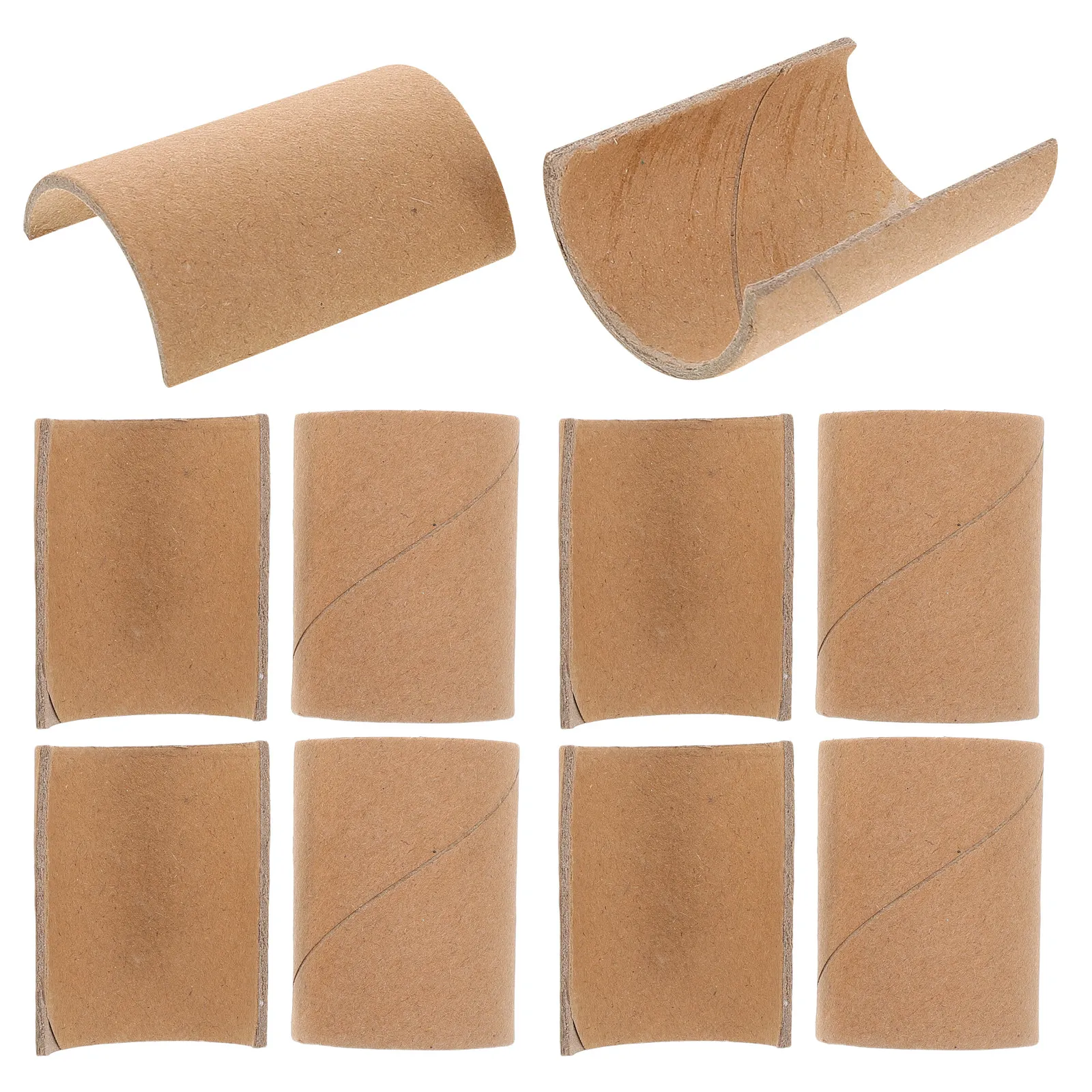 

10Pcs Half Round Kraft Paper Tubes Creative DIY Kindergarten Learning Supplies Paperboard Tubes for Crafts Classroom Activity