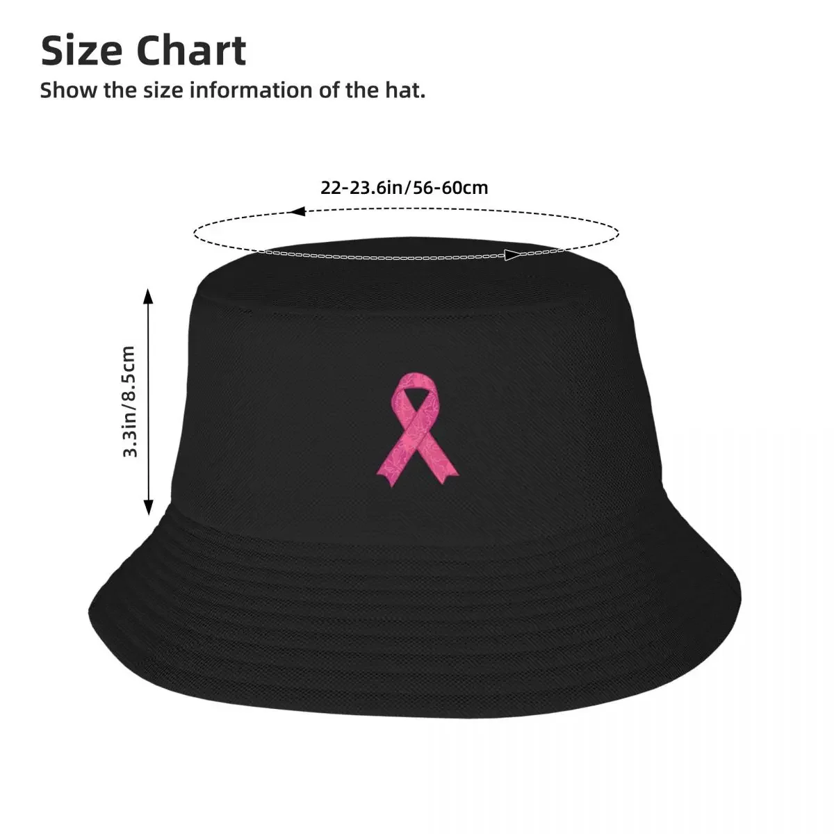 Pink Ribbon Breast Cancer Awareness Bucket Hat Panama Bob Hats Outdoor Autumn For Summer Beach Fishing Unisex Fisherman Caps