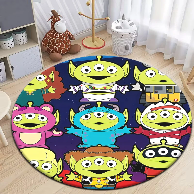 Toy Story Cute spoof Cartoon Printed Round Carpet,Bedroom Balcony Entry Door Sofa Seat Non-slip Mat Home Decoration Gift Rug