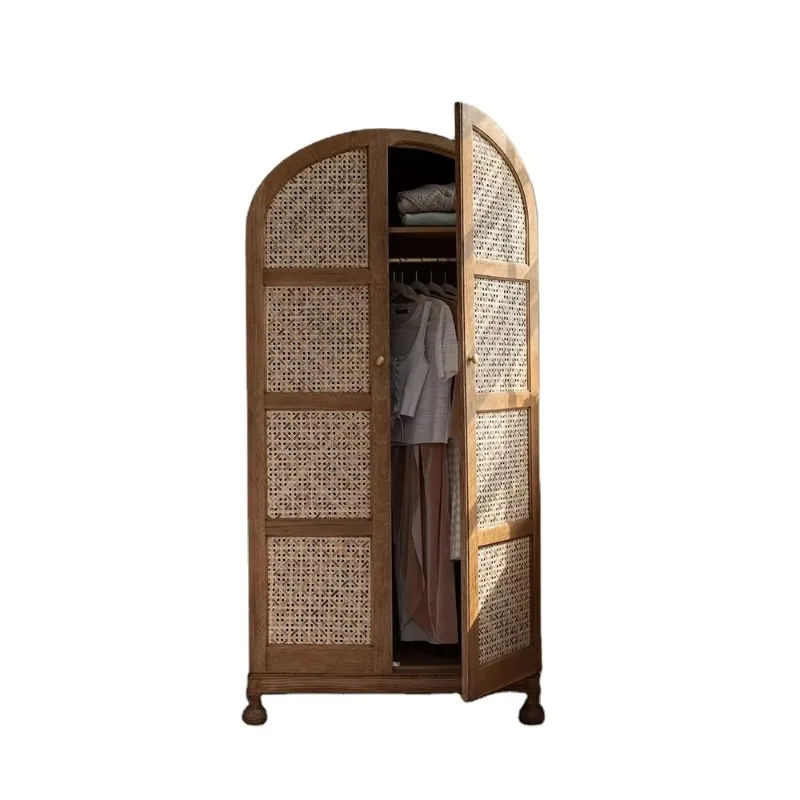 style Solid Wood Woven Wardrobe - Luxurious Model for Bedroom